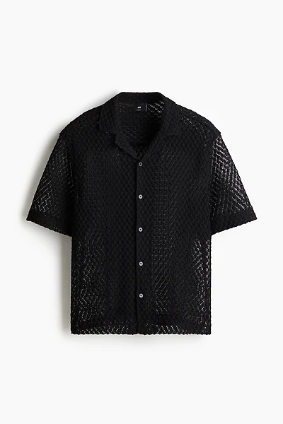 Chemise coupe ample à col cubain