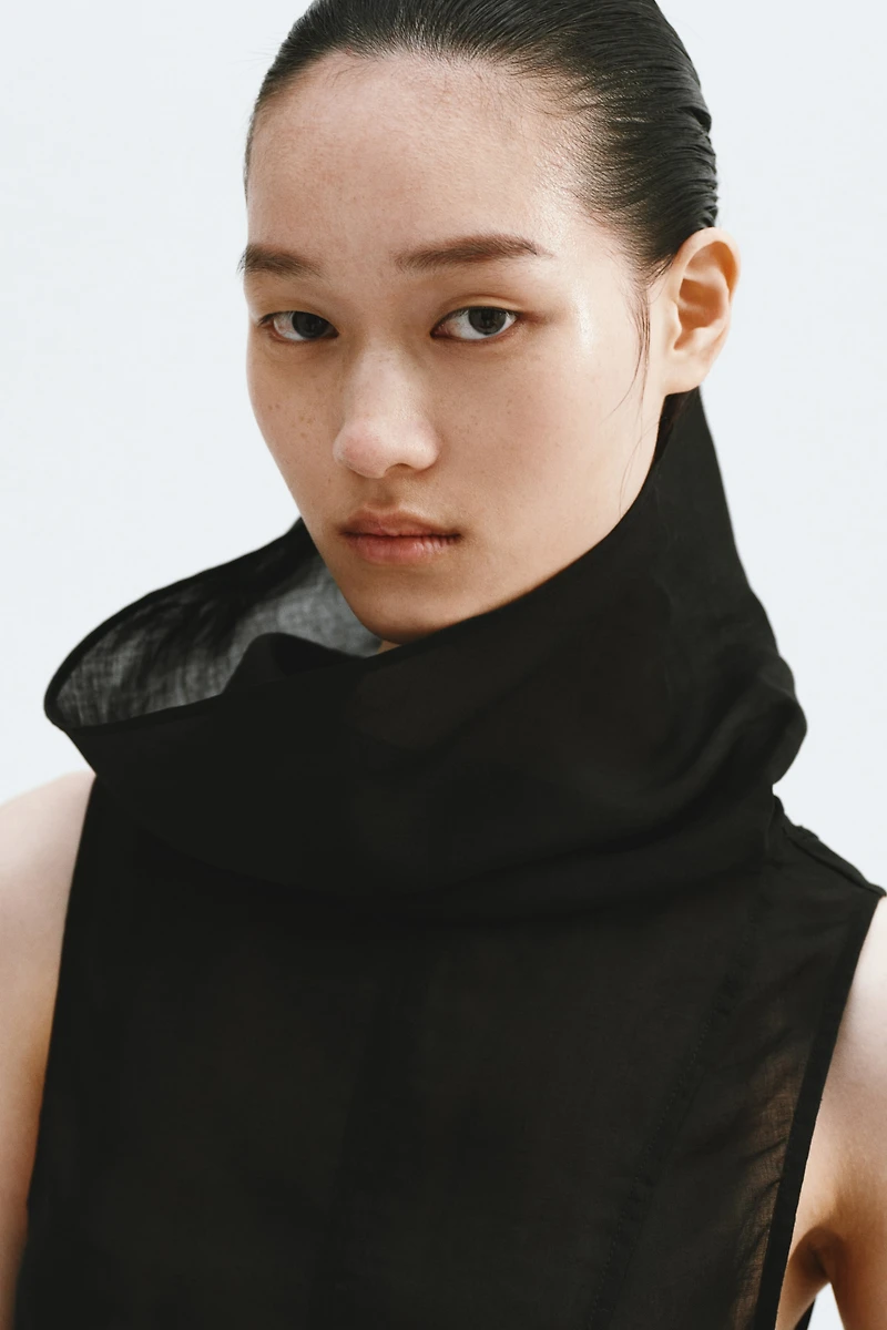 Haut péplum en ramie mélangé