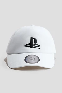 Cotton Twill Cap with Embroidered Motif