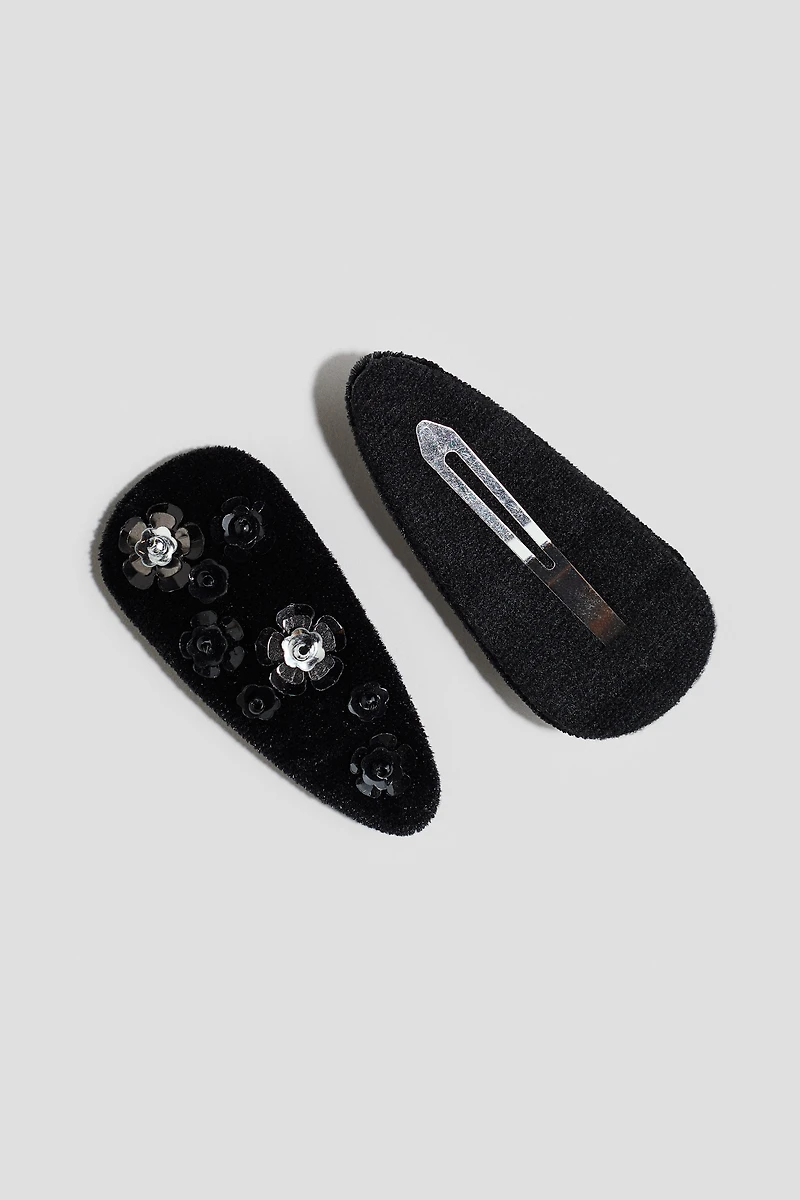 Lot de 2 barrettes ornées