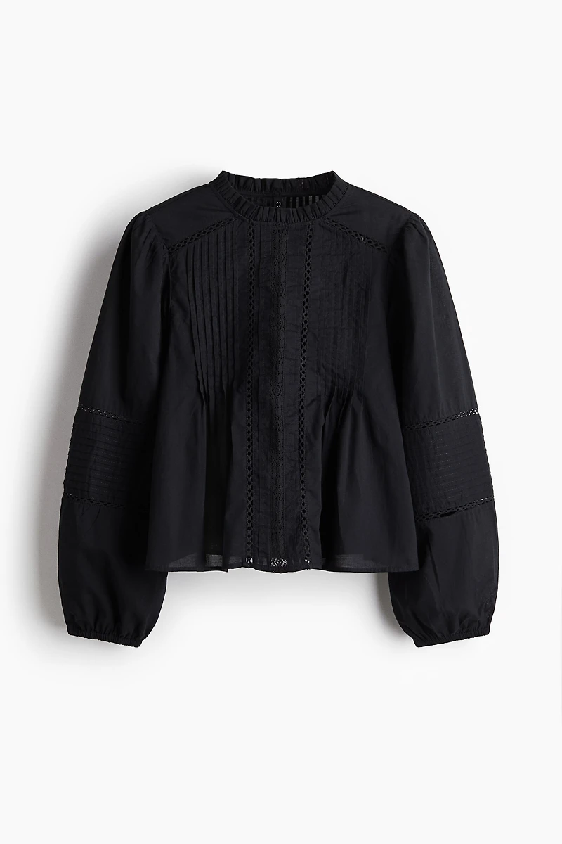 Pintucked Cotton Blouse