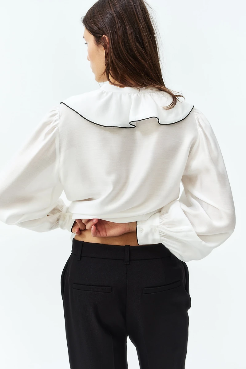 Flounce-Trimmed Blouse