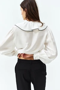 Flounce-Trimmed Blouse