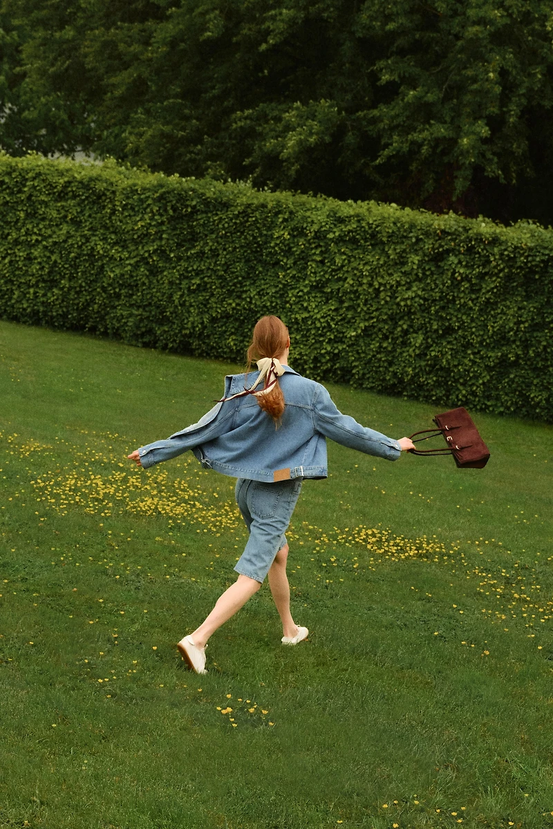 Short Bermuda en denim avec ceinture