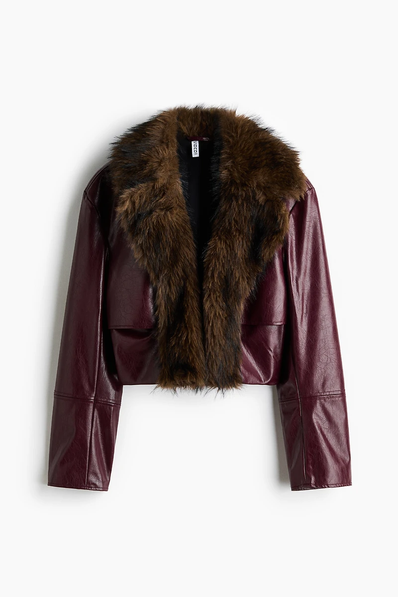 Veste courte en tissu enduit