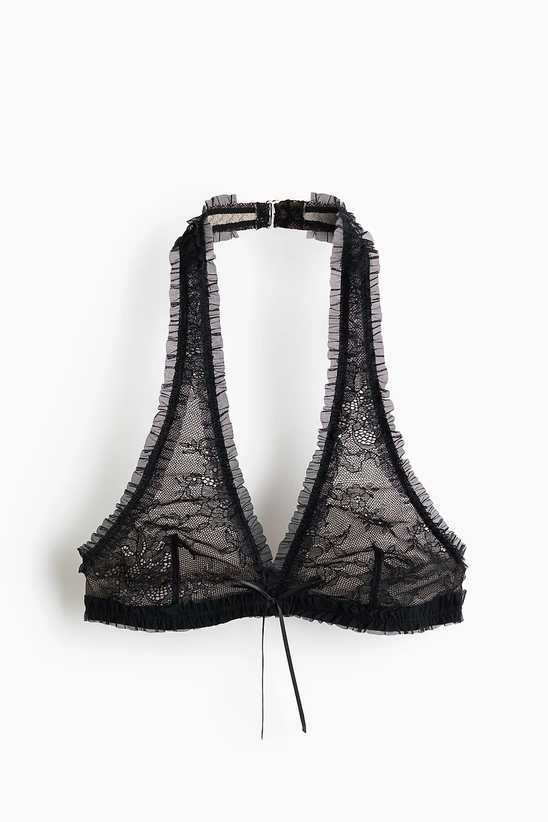 Soutien-gorge souple en dentelle avec frisons