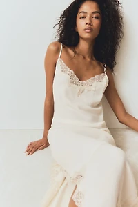 Lace-Trimmed Viscose Nightgown