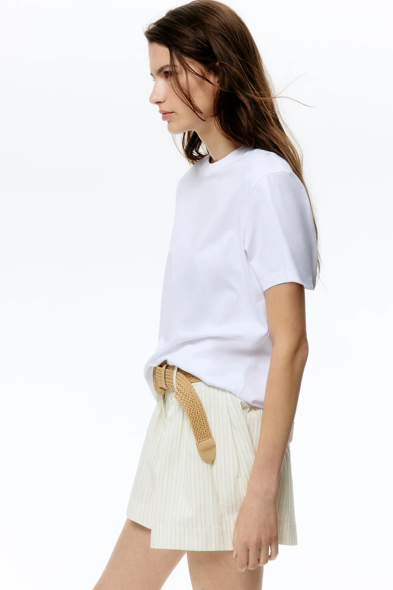 Short en coton avec ceinture