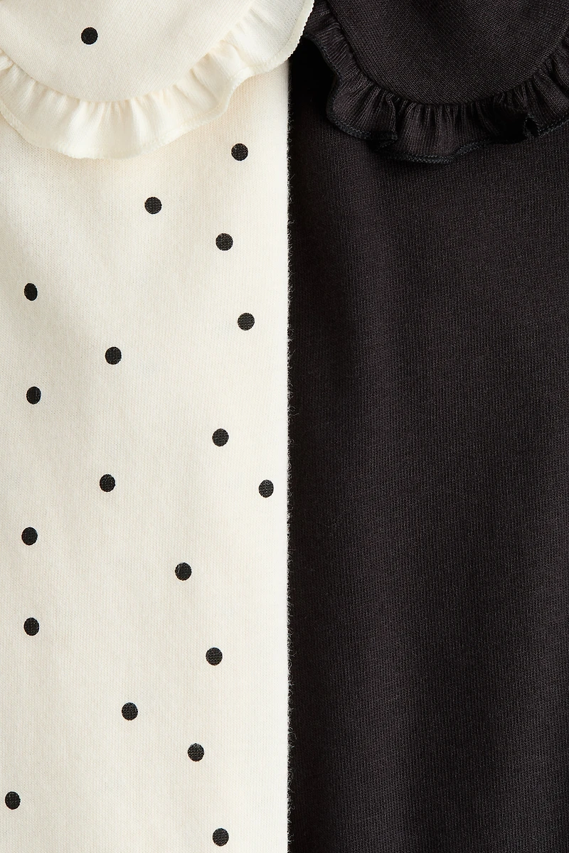 Lot de 2 hauts en coton avec col