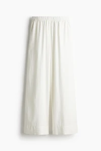 Wide-Leg Linen-Blend Pants