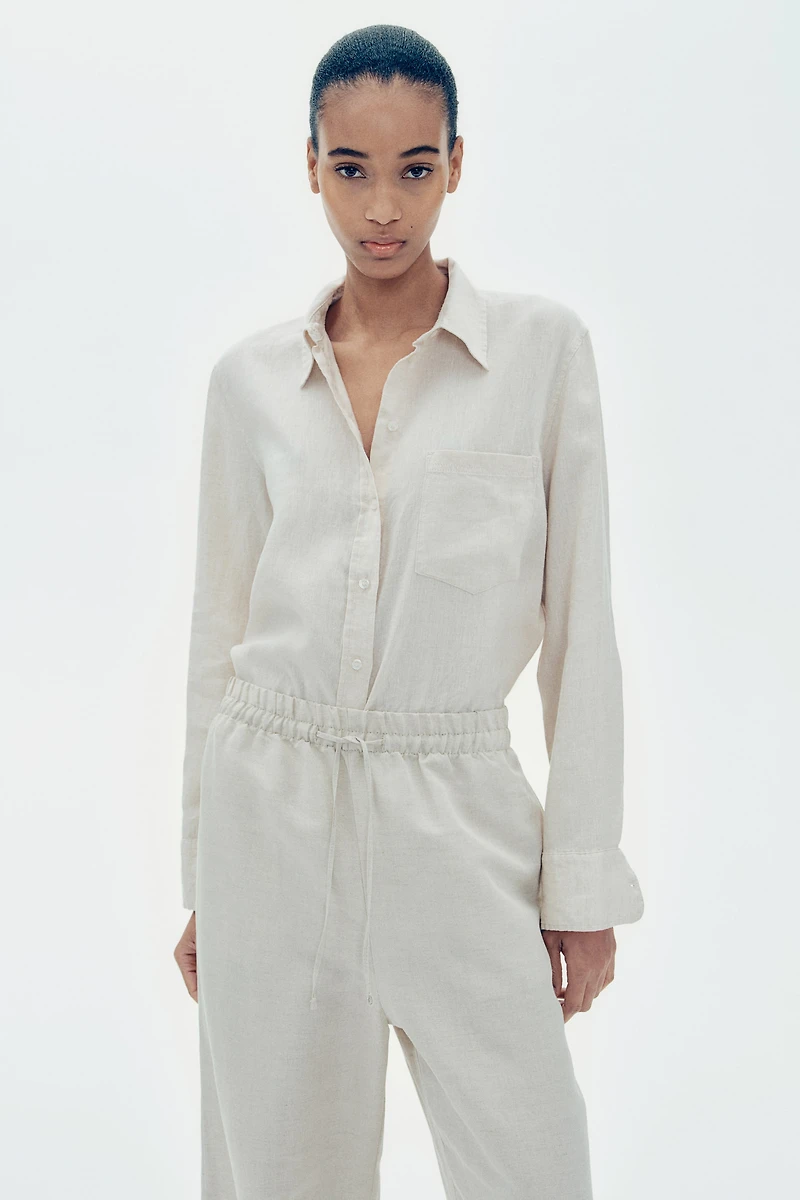 Linen-Blend Pants