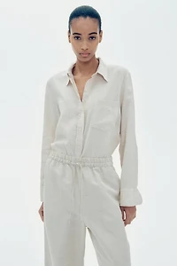 Linen-Blend Pants