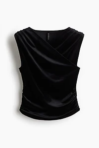 Draped Velour Sleeveless Top