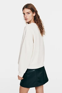 Sweatshirt with Printed Motif