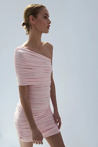 Robe asymétrique à effet drapé