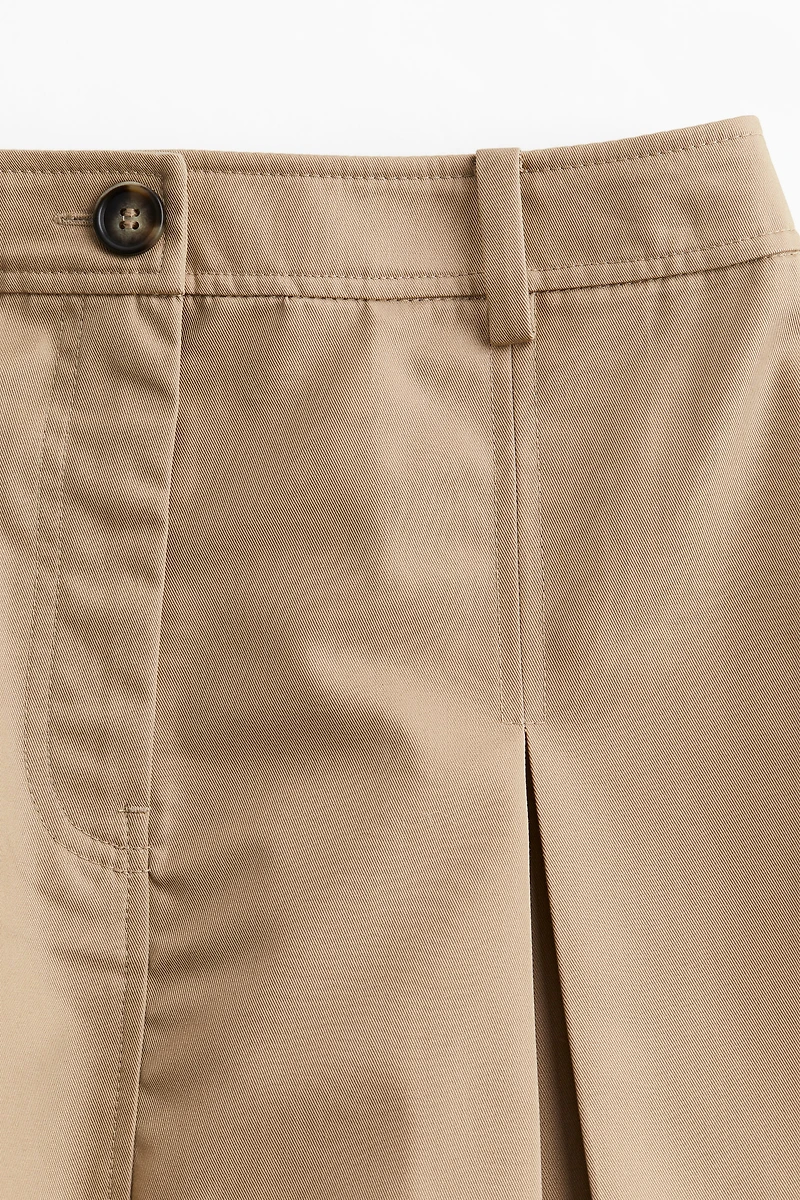 Pleated Twill Skirt