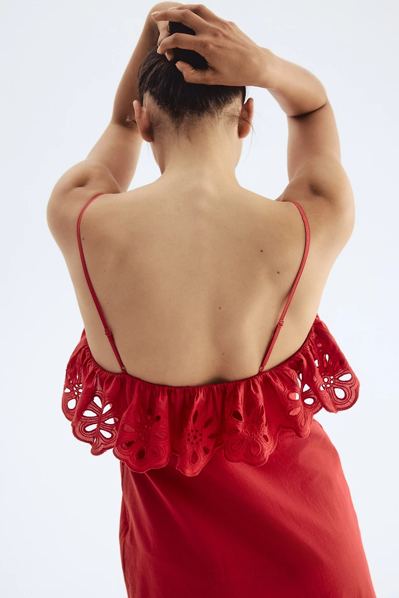 Cotton Dress with Eyelet Embroidery