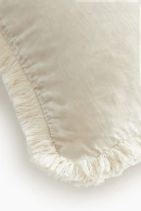 Velvet Cushion Cover with Fringe