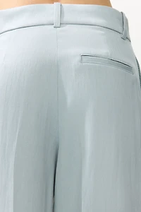 Wide-Leg Linen-Blend Pants