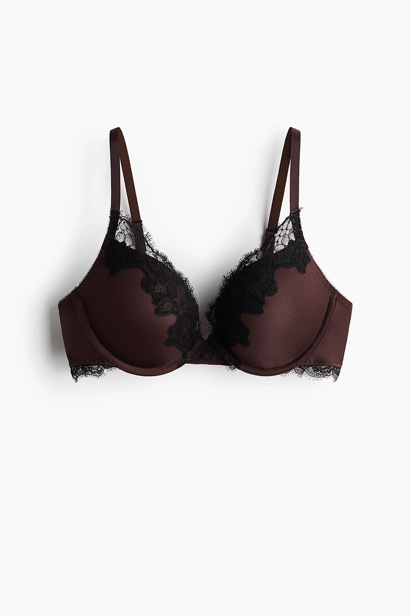 Microfiber and Lace Push-Up Bra