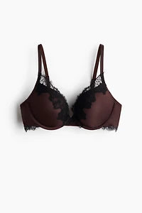 Microfiber and Lace Push-Up Bra