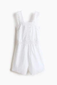 Combinaison short MAMA en coton avec dentelle