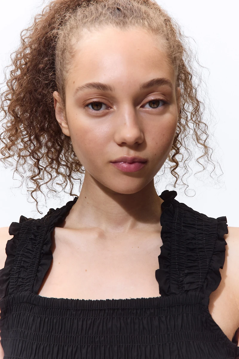 Robe smockée en popeline