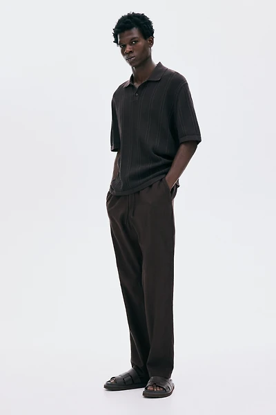 Regular-Fit Linen-Blend Pants