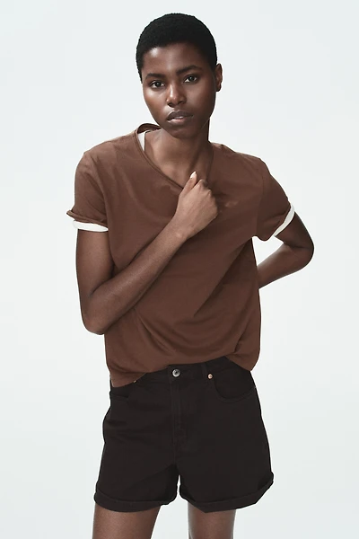 Rolled-Edge T-Shirt