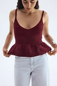 Crochet-Look Strappy Top