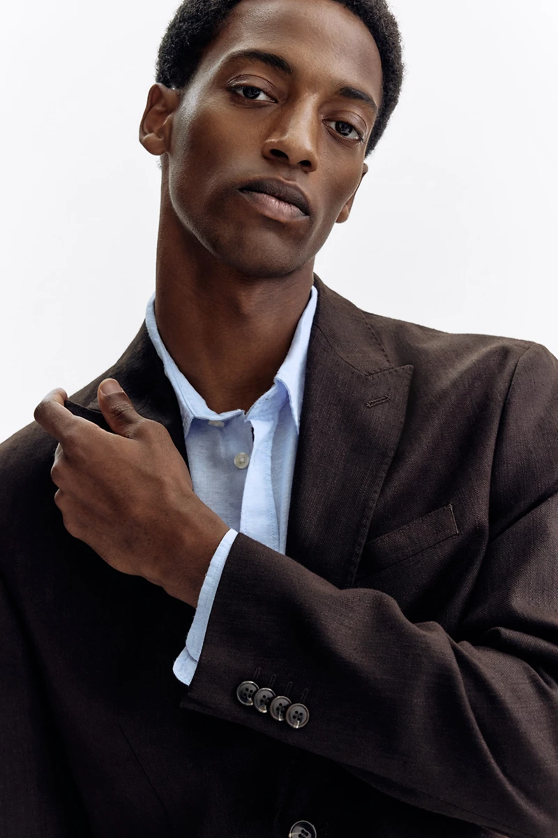 Regular-Fit Linen-Blend Jacket