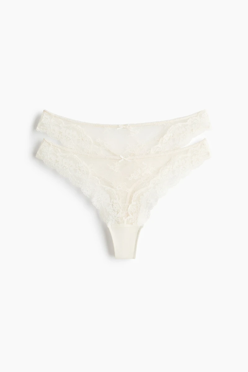 2-Pack Lace Thong Briefs