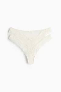 2-Pack Lace Thong Briefs