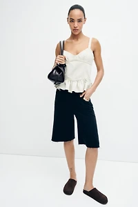 Denim Peplum Top