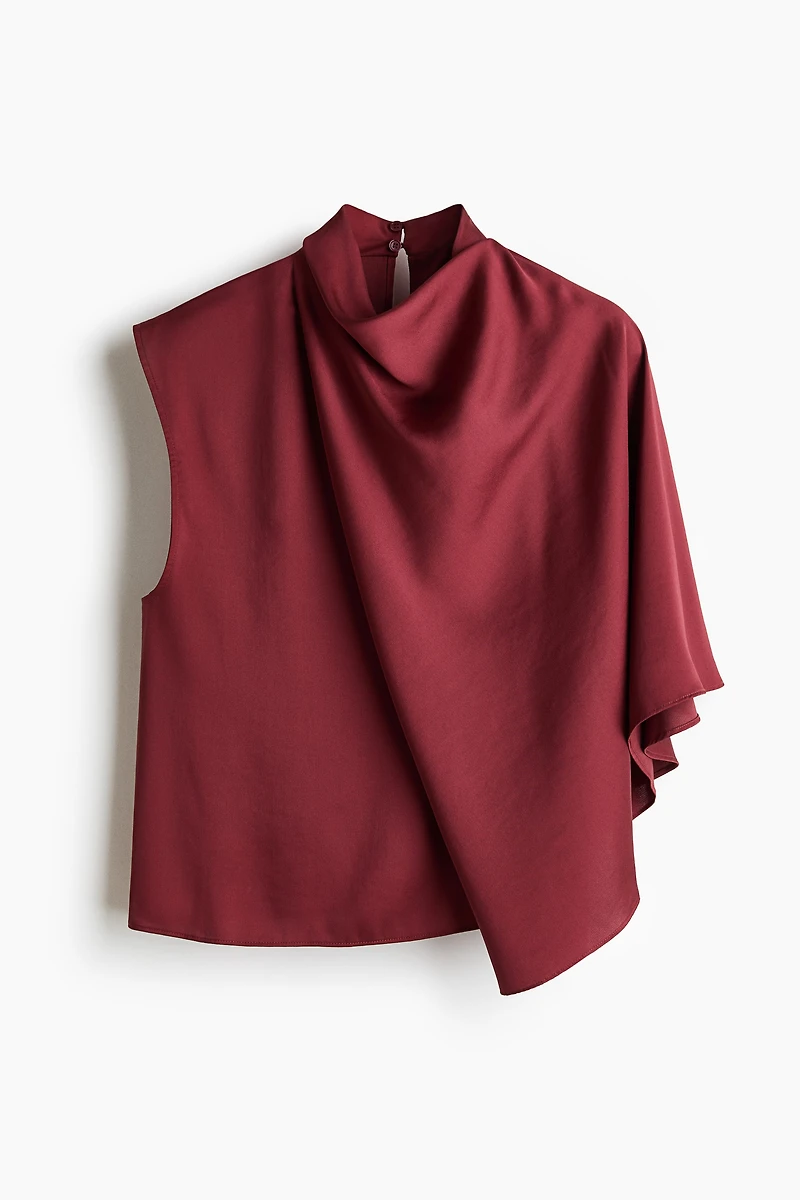 Draped Satin Blouse