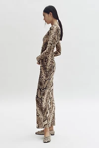 Robe en filet avec imprimé peau de serpent