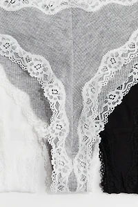 5-pack Cotton and Lace Brazilian Briefs