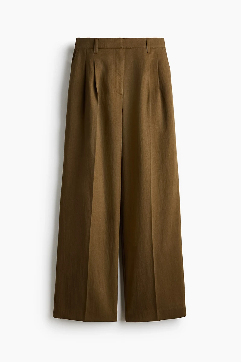 Linen-Blend Dress Pants