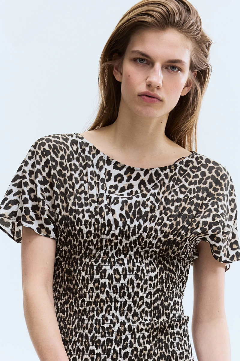 Smocked-Detail Dress