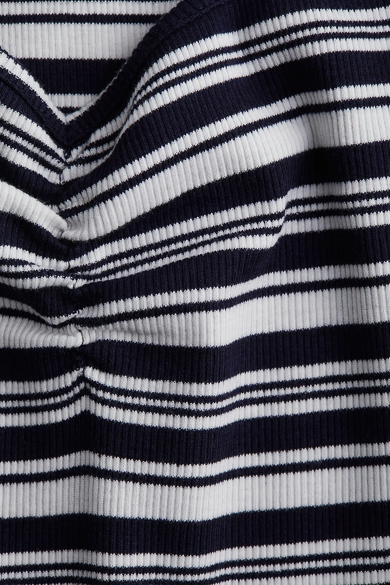 Ribbed Boat-Neck Top