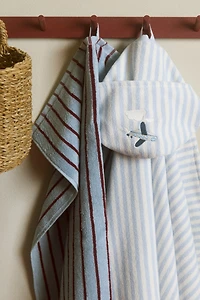 Embroidered-Detail Hooded Bath Towel