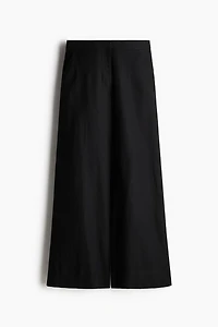 Wide-Leg Linen-Blend Pants