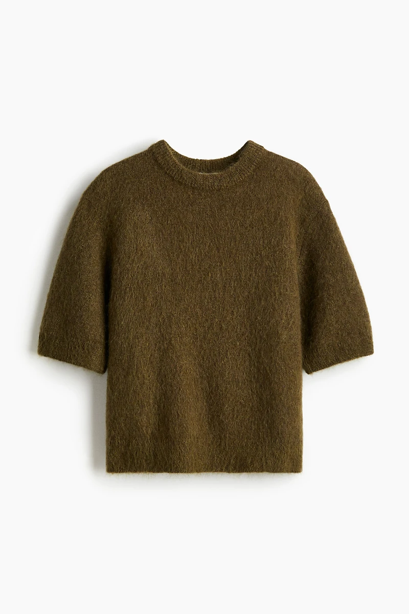 Short-Sleeved Mohair-Blend Sweater
