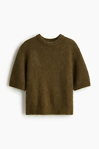 Short-Sleeved Mohair-Blend Sweater