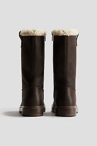 Bottes à mi-mollet chaudement doublées