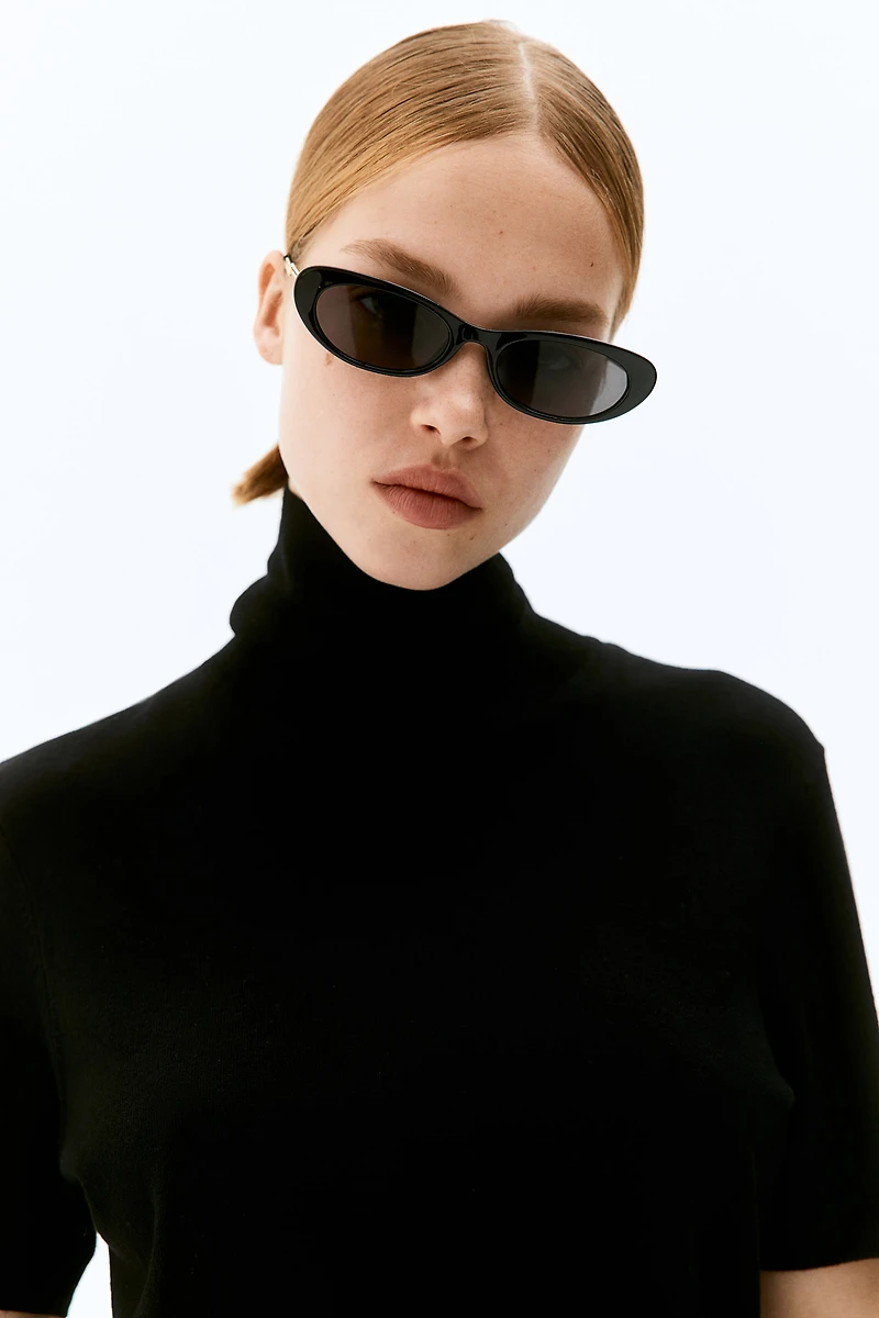 Fine-Knit Turtleneck Top