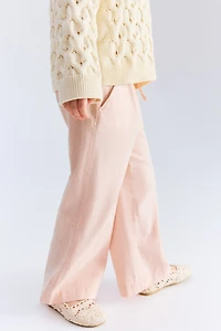 Linen-Blend Pants
