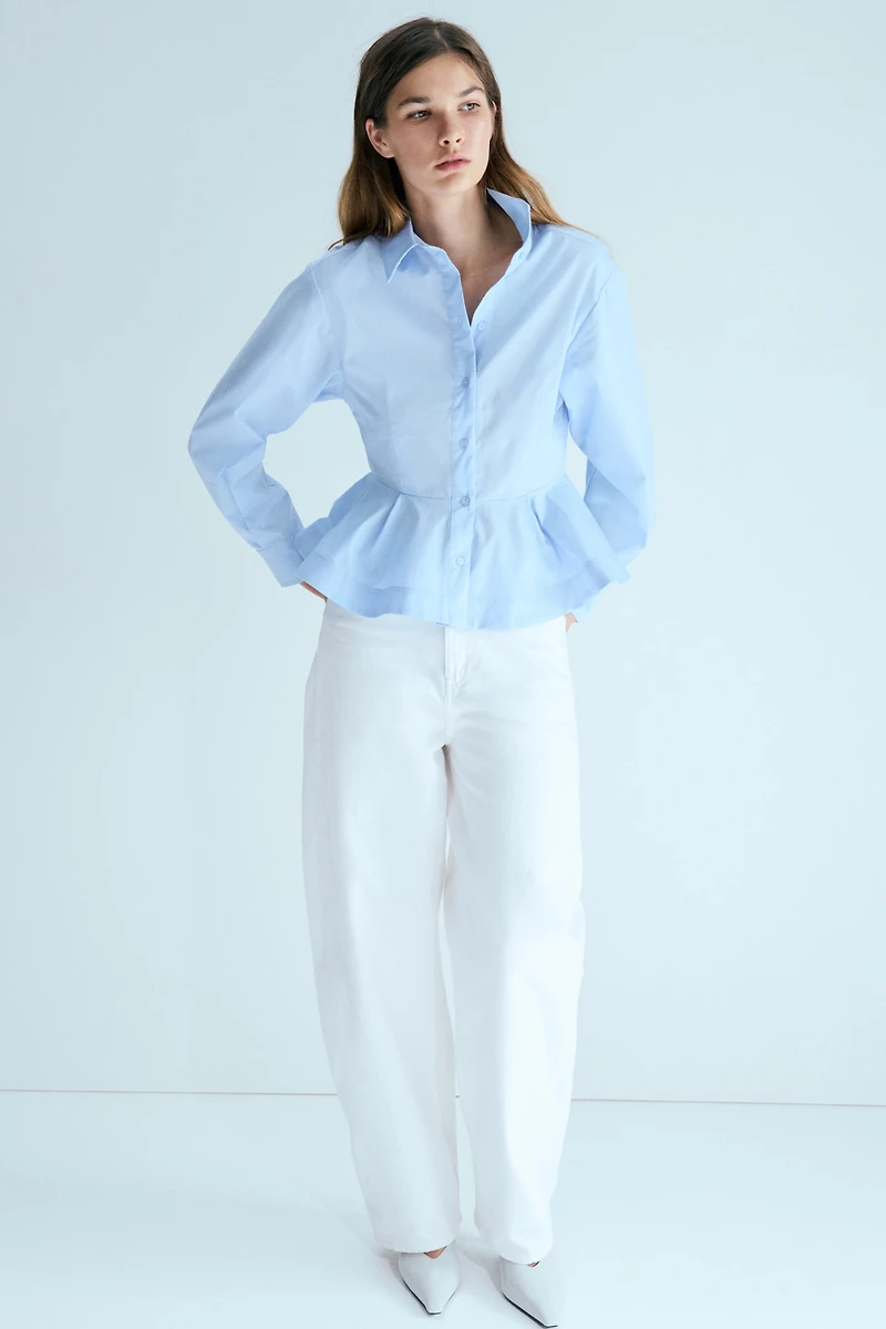 Poplin Peplum Shirt