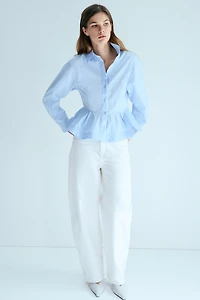 Poplin Peplum Shirt