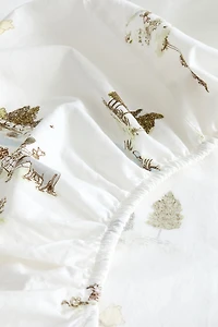 Patterned Percale Crib Fitted Sheet